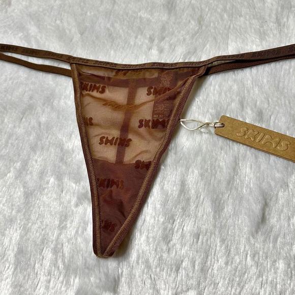 NWT Skims Mesh Logo Micro Thong in Jasper Women’s 3X - Picture 3 of 7